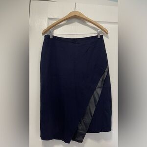 Bailey 44 Navy Leatherette Pencil Skirt